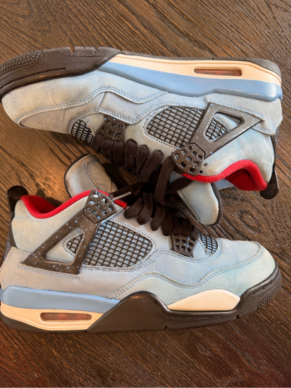 Nike Air Jordan 4 Retro Travis Scott Cactus Jack Blue Suede Men Size 10 Shoes